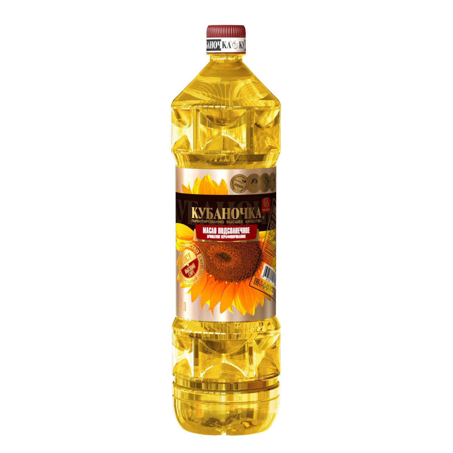Масло подсолнечное нерафинированное, Объем: 1 л