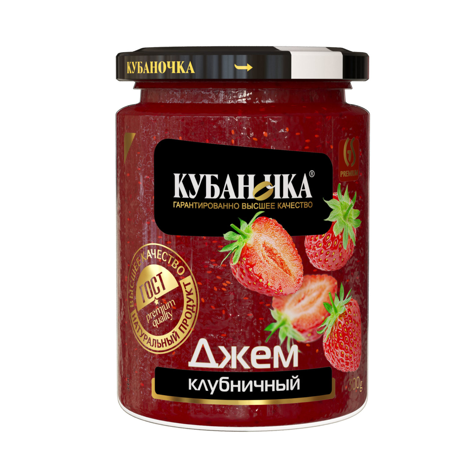 Джем клубничный, Масса: 300 г