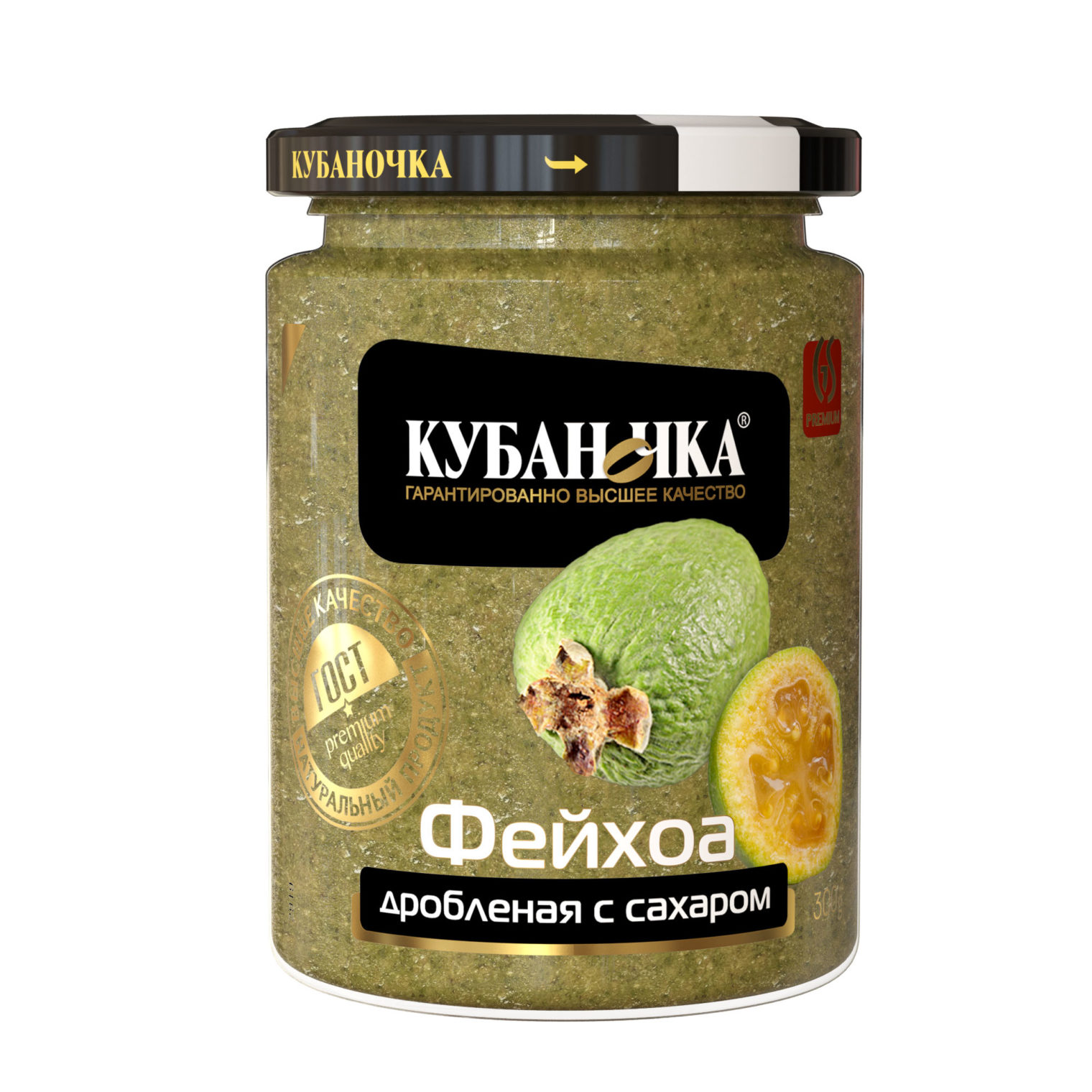 Фейхоа дробленая с сахаром, Масса: 300 г