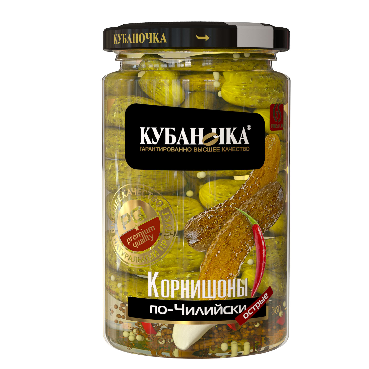 Корнишоны по-чилийски, Масса: 360 г