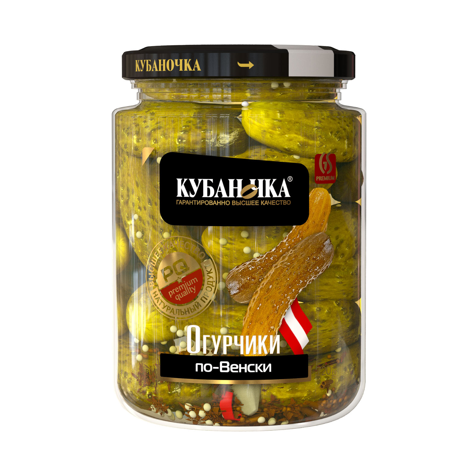 Огурчики маринованные по-венски, Масса: 720 г