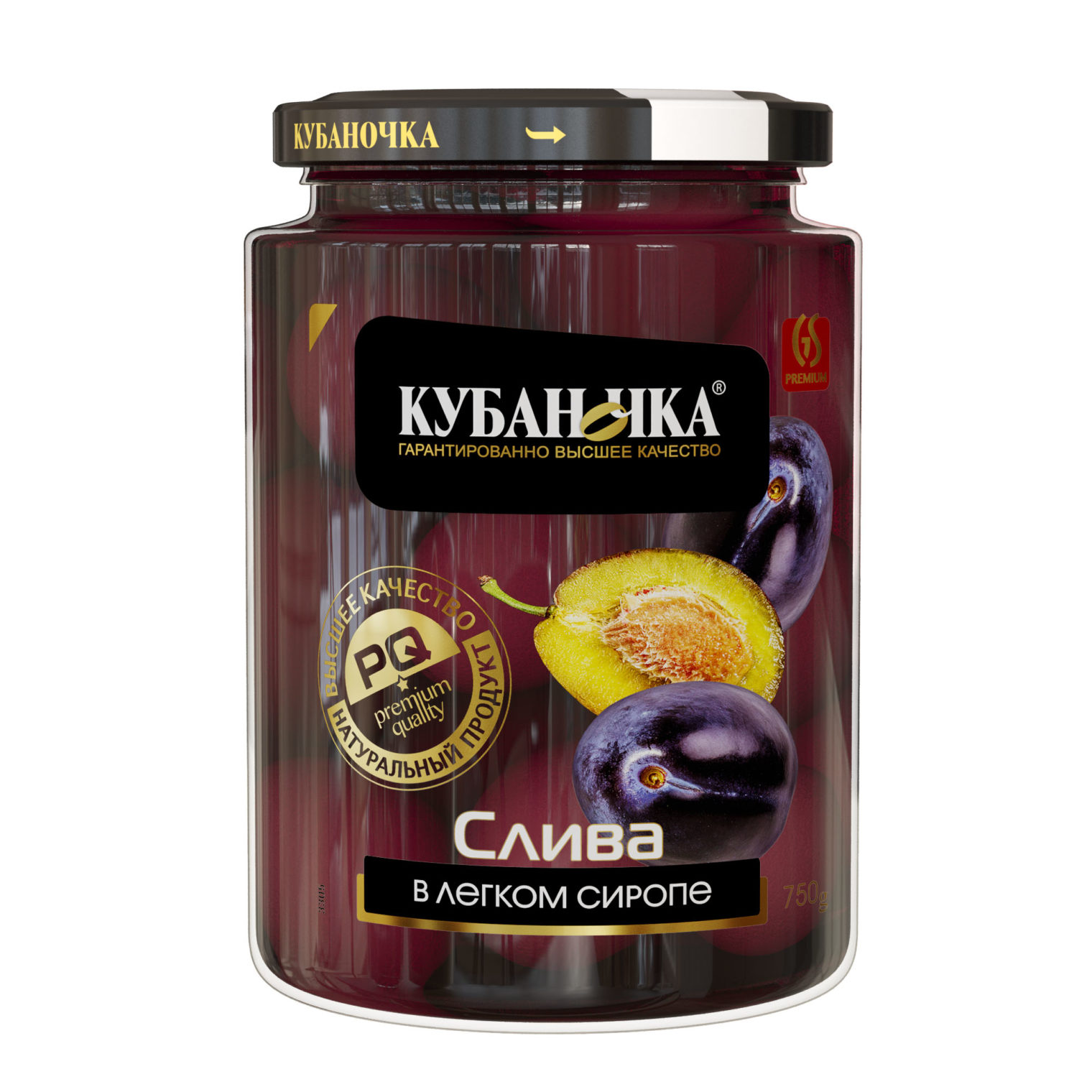 Слива в легком сиропе, Масса: 780 г