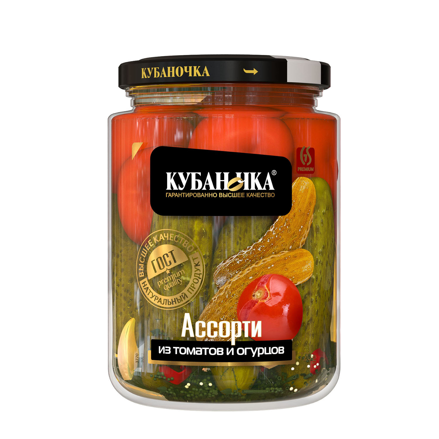 Ассорти из томатов и огурцов, Масса: 720 г