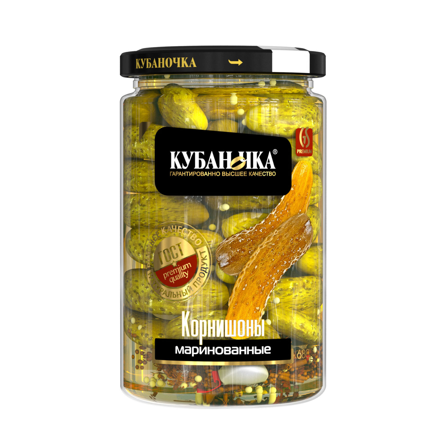 Корнишоны маринованные, Масса: 680 г