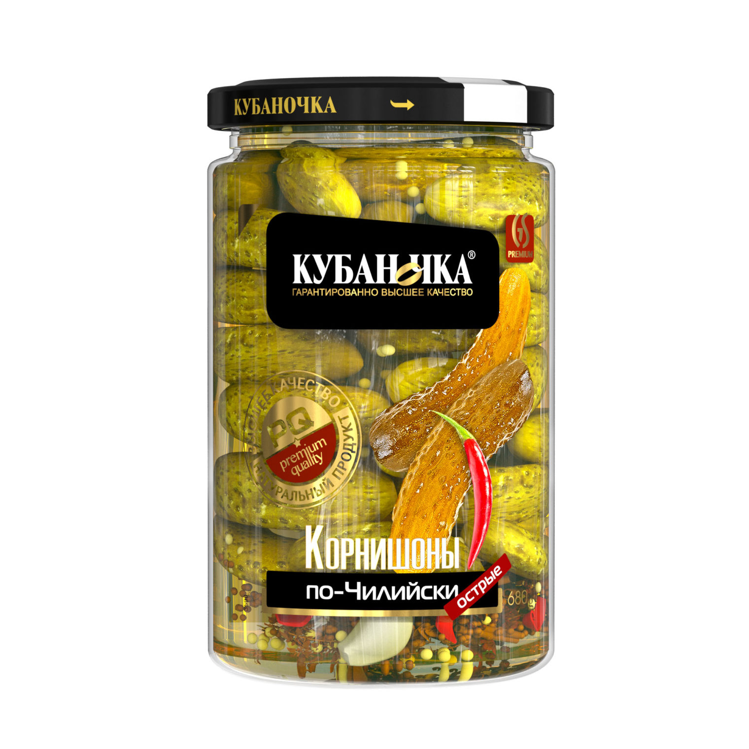 Корнишоны по-чилийски, Масса: 680 г